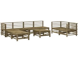 vidaXL 9-delige Loungeset geïmpregneerd grenenhout - Loungeset - Loungesets - Tuinset - Tuinbank