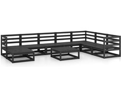 vidaXL 9-delige Loungeset van massief grenenhout Tuinstoel - Lounge Set - Buis Meubel - Houten Bank - Outdoor Furniture
