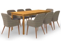 vidaXL - 9-delige - Tuinset - bruin