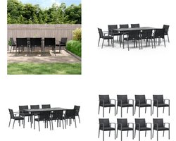 vidaXL - 9-delige - Tuinset - met - kussens - poly - rattan - en - staal