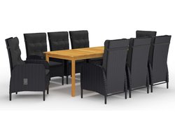 vidaXL - 9-delige - Tuinset - zwart