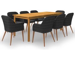 vidaXL - 9-delige - Tuinset - zwart