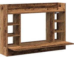 vidaXL - Aan - de - muur - bevestigd - bureau - Oud - hout - 105 - x - 48 - x - 75 - cm