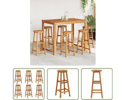 vidaXL Acacia Hout - Barkrukken - Barkrukken 6 st massief acaciahout - Tuinset - Buitendecoratie - Lounge Stoel