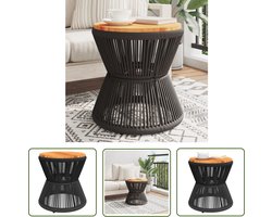 vidaXL Acacia Hout - Salontafel - Salontafel met draad Ø 45x44 cm massief acaciahout - Zwarte Salontafel - Ronde Salontafel - Kleine Salontafel