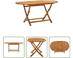 vidaXL Acacia Hout - Tuin Tafel - Tuintafel inklapbaar 160x85x75 cm massief acaciahout - Outdoor Tafel - Eetkamertafel - Klaptafel