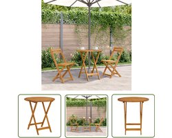 vidaXL Acacia Hout - Tuin Tafel - Tuintafel inklapbaar 70 cm massief acaciahout - Buitentafel - Klaptafel - Patio Set
