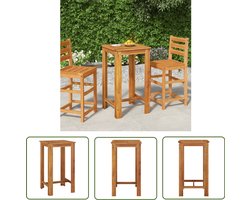 vidaXL Acacia Hout - Tuinbartafel - Tuinbartafel 60x60x105 cm massief acaciahout - Buitentafels - Lounge Set - Outdoor Furniture