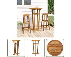 vidaXL Acacia Hout - Tuinbartafel - Tuinbartafel Ø 60x105 cm massief acaciahout - Buitentafels - Tuintafel - Lounge Set
