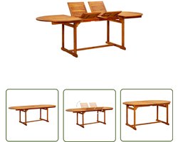 vidaXL Acacia Hout - Tuintafel - Tuintafel (160-240)x100x75 cm massief acaciahout - Buitentafel - Eetkamertafel - Tuinmeubel