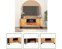 vidaXL Acacia Houten Meubilair - Tv-meubel - Tv-meubel 105x33,5x46 cm massief acaciahout en bewerkt hout - Salontafel - Kastje - Opbergkast