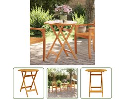 vidaXL Acacia Houten Tafel - Tuin Tafel - Tuintafel inklapbaar Ø70x75 cm massief acaciahout - Inklapbare Tafel - Buitentafel - Terras Tafel
