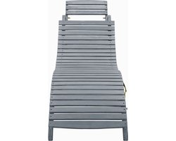 vidaXL Acaciahout - Ligbed - Ligbed massief acaciahout greywash - Grijs - Outdoor Furniture - Tuinset