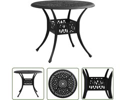 vidaXL Aluminium Buitentafel - Tuinstoel - Tuintafel 90x90x74 cm gietaluminium zwart - Zwarte Tuintafel - Bistrotafel - Kleine Tuintafel
