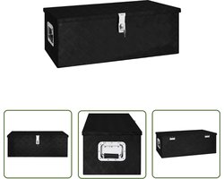 vidaXL Aluminium Doos - Opslagbox - Opbergbox 80x39x30 cm aluminium zwart - Opbergkoffer - Bergruimte - Kast