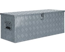vidaXL - Aluminium - kist - 110,5x38,5x40 - cm - zilverkleurig