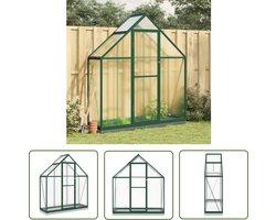 vidaXL Aluminium Tuinkas - Tuinkas - Tuinkas met basisframe 169x58x202 cm aluminium groen - Buitenkas - Plantenkwekerij - Greenhouse
