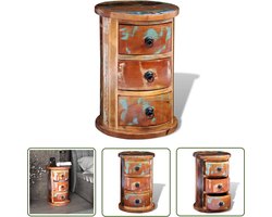vidaXL Antiek Kastje - Houten Kast - Kast met 3 lades massief gerecycled hout - Landelijke Kast - Retro Kast - Opbergkast