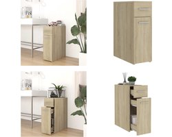 vidaXL Apothekerskast 20x45,5x60 cm bewerkt hout sonoma eikenkleurig - Apothekerskast - Apothekerskasten - Kast - Kasten