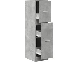 vidaXL - Apothekerskast - 30x41x118 - cm - bewerkt - hout - betongrijs
