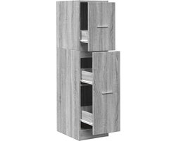 vidaXL - Apothekerskast - 30x41x118 - cm - bewerkt - hout - grijs - sonoma - eiken
