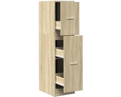 vidaXL - Apothekerskast - 30x41x118 - cm - bewerkt - hout - sonoma - eikenkleurig