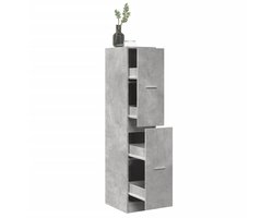 vidaXL Apothekerskast 30x41x144,5 cm bewerkt hout betongrijs