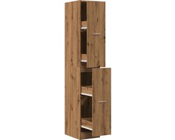 vidaXL - Apothekerskast - 30x41x174,5 - cm - bewerkt - hout - artisanaal - eiken