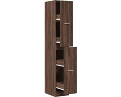 vidaXL - Apothekerskast - 30x41x174,5 - cm - bewerkt - hout - bruin - eikenkleurig