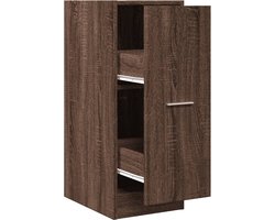 vidaXL - Apothekerskast - 30x41x77,5 - cm - bewerkt - hout - bruin - eikenkleurig