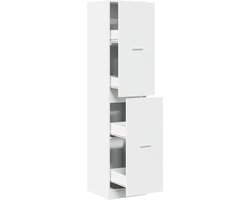 vidaXL - Apothekerskast - 40x41x174,5 - cm - bewerkt - hout - wit