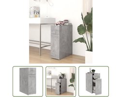 vidaXL Apothekerskast - Opbergkast - Apothekerskast 20x45,5x60 cm bewerkt hout betongrijs - Houten Kast - Grijze Kast - Betonnen Kast