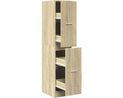 vidaXL - Apothekerskast - Sonoma - eiken - 30x41x144,5 - cm - bewerkt - hout