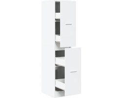 vidaXL - Apothekerskast - Wit - 30x41x144,5 - cm - Bewerkt - Hout