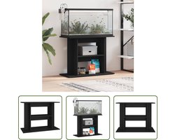 vidaXL Aquarium Kast - Aquarium Standaard - Aquariumstandaard 80x35x60 cm bewerkt hout zwart - Houten Aquariumstandaard - Aquarium Meubel - Aquascaping