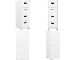 vidaXL Archiefkast 46x62x133 cm staal wit - Ladeblok - Ladeblokken - Ladenblok - Ladenblokken