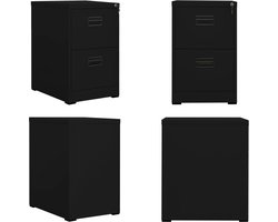 vidaXL Archiefkast 46x62x72,5 cm staal zwart - Ladeblok - Ladeblokken - Ladenblok - Verrijdbaar Ladeblok