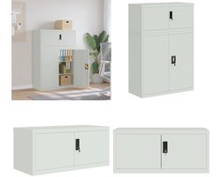 vidaXL Archiefkast 90x40x130 cm staal lichtgrijs - Archiefkast - Archiefkasten - Opbergkast - Kantoorkast