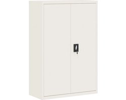 vidaXL - Archiefkast - 90x40x140 - cm - staal - wit