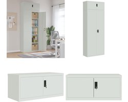 vidaXL Archiefkast 90x40x240 cm staal lichtgrijs - Archiefkast - Archiefkasten - Opbergkast - Kantoorkast