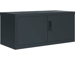 vidaXL Archiefkast - 90x40x40 cm - Staal - Antraciet Archiefkast - Metalen Kast - Bureau Accessoires - Kantoor Artikelen - Opslagkast