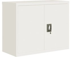 vidaXL - Archiefkast - 90x40x70 - cm - staal - wit