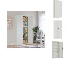 vidaXL Archiefkast - Archiefkasten - Opbergkast - Kantoorkast - Archiefkast 90x40x200 cm staal lichtgrijs