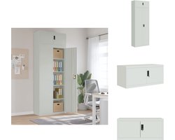 vidaXL Archiefkast - Archiefkasten - Opbergkast - Kantoorkast - Archiefkast 90x40x240 cm staal lichtgrijs