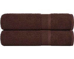 vidaXL - Badhanddoeken - 2 - st - 100x150 - cm - 360 - g/m² - 100% - katoen - bruin