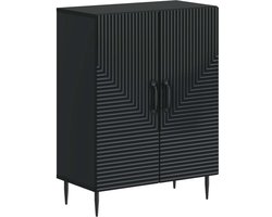 vidaXL - Badkamer - Opbergkast - HAARLEM - Zwart - 59,5 - x - 31 - x - 80 - cm