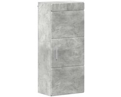 vidaXL - Badkamer - wandkast - met - plank - TULUM - Beton - Grijs - 37 - x - 24,5 - x - 86 - cm