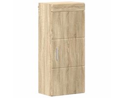 vidaXL - Badkamer - wandkast - met - plank - TULUM - Sonoma - Eik - 37 - x - 24,5 - x - 86 - cm