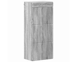 vidaXL - Badkamer - wandkast - TULUM - Grijs - Sonoma - 37 - x - 24,5 - x - 86 - cm