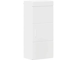vidaXL - Badkamer - wandkast - TULUM - Wit - 37 - x - 24,5 - x - 86 - cm - Bewerkt - hout